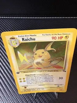 Pokemon Raichu Holo 1st Edition Fossil 14/62 - MP - Vintage WOTC - Image 2