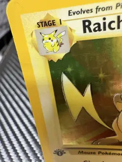 Pokemon Raichu Holo 1st Edition Fossil 14/62 - MP - Vintage WOTC - Image 3
