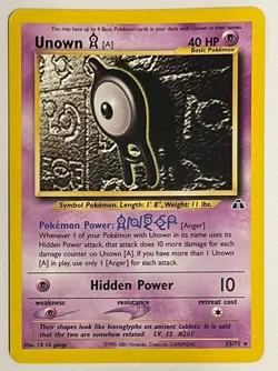 Unown [A] Non-Holo 33/75 - 2001 Neo Discovery Pokemon TCG - LP-MP - Image 1