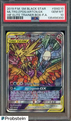 2019 Pokemon SM Black Star Promo SM210 Moltres Zapdos Articuno Gx PSA 10 - Image 1