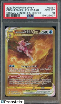 2023 Pokemon SWSH Crown Zenith Secret #GG67 FA Origin Forme Palkia Vstar PSA 10 - Image 1