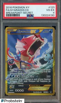 2016 Pokemon XY Breakpint Secret #123 Gyarados Ex FA PSA 4 VG-EX - Image 1