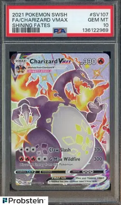 2021 Pokemon SWSH Shining Fates #SV107 FA Charizard Vmax PSA 10 GEM MINT - Image 1