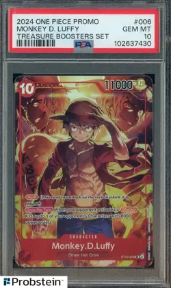 2024 One Piece Promo Treasure Boosters Set #006 Monkey D. Luffy PSA 10 GEM MINT - Image 1