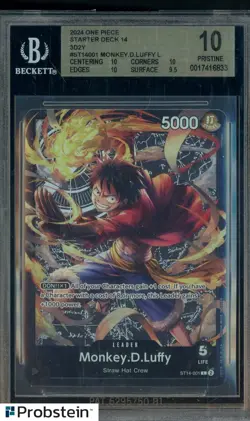 2024 One Piece Starter Deck 14 3D2Y ST14001 Monkey D. Luffy BGS 10 PRISTINE - Image 1