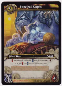World of Warcraft WOW TCG SPECTRAL KITTEN Unscratched Loot Card - Image 1