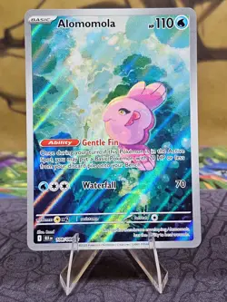 Pokemon TCG Alomomola 108/086 Illustration Rare Black Bolt English Holo Card NM- - Image 1