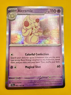 Alcremie 065/142 Holo Rare SV07: Stellar Crown Pink Pokemon Card NM - Image 2