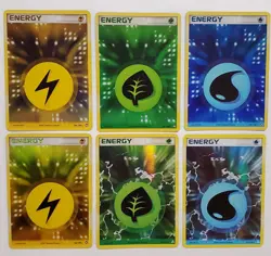 Pokemon TCG 2007 Energy Holo Foil Lot of 6 Cards Electric Grass Water - Image 1