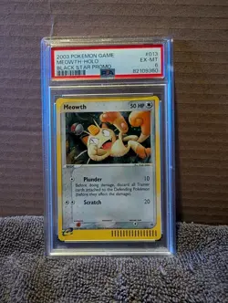 2003 Pokemon Meowth Holo #013 Black Star Promo Card - PSA 6 Rare WOTC - Image 1