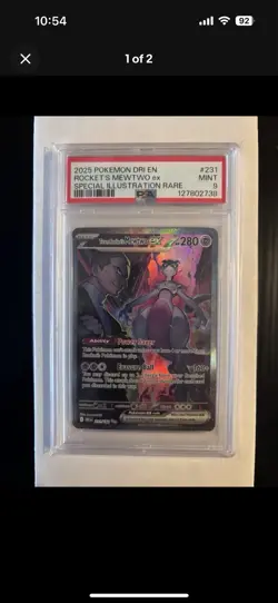 Pokemon TCG Destined Rivals Team Rockets Mewtwo EX Card 231/182 - Image 1