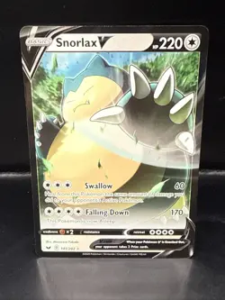 Pokemon TCG Snorlax v 141/202 Sword & Shield Holo Card - Image 1