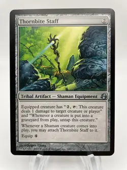 Thornbite Staff - Morningtide - Uncommon - MTG - Shaman Equipment - NM/M Cond - Image 1