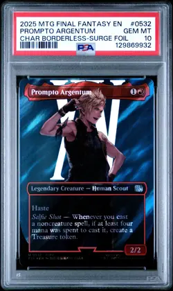 PSA 10 Prompto Argentum (Borderless) (Surge Foil) Final Fantasy Foil - Image 1