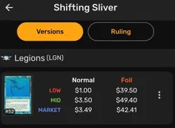 FOIL Shifting Sliver Magic MTG Revised 4th Edition IV - Image 4