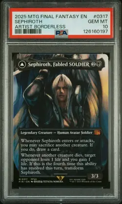 2025 MTG Final Fantasy SEPHIROTH Artist Borderless #0317 PSA 10 - Image 1