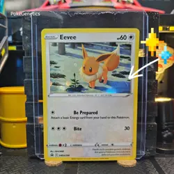 Eevee HD Swirl Promo Sword & Shield Cosmos Holo Pokemon TCG Black Star - Image 1