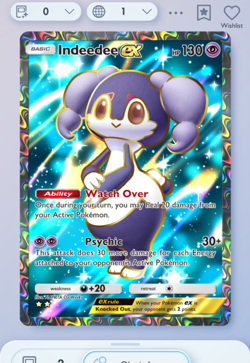 Pokemon TCG POCKET - Indeedee Full Art 2⭐, Mega-Rising, English - Image 3