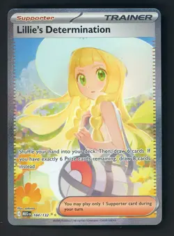Lillie's Determination ~ Pokemon Mega Evolutions ~ Full Art Holo 184/132 - Image 1