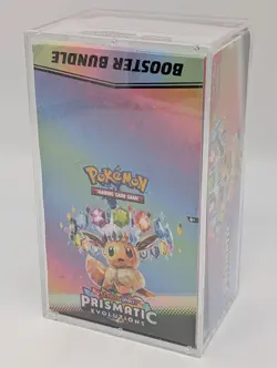 Pokemon SV8.5 Prismatic Evolutions Sealed Booster Bundle Display W/Acrylic Case - Image 1