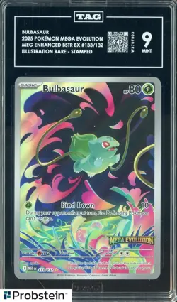 2025 Pokemon TCG Mega Evolution MEG #133 Bulbasaur IR Stamped TAG Score 947 MINT - Image 1