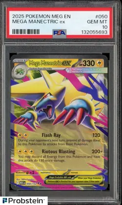 2025 Pokemon MEG EN #050 Mega Manectric Ex PSA 10 GEM MINT - Image 1