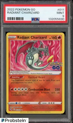 2022 Pokemon Go #011 Radiant Charizard PSA 9 MINT - Image 1