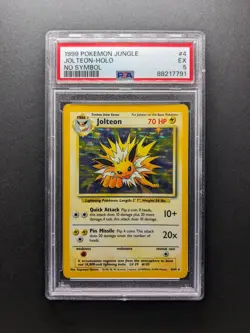 1999 Pokemon JOLTEON - 4/64 - Holo - No-Symbol - Jungle - PSA 5 - Image 1