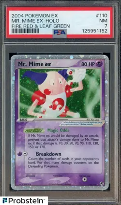2004 Pokemon Ex Fire Red & Leaf Green #110 Mr. Mime Ex Holo PSA 7 NM - Image 1