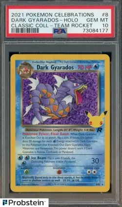 2021 Pokemon Celebrations #8 Dark Gyarados Holo Classic Coll PSA 10 GEM MINT - Image 1