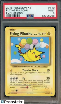 2016 Pokemon XY Evolutions #110 Flying Pikachu PSA 9 MINT - Image 1