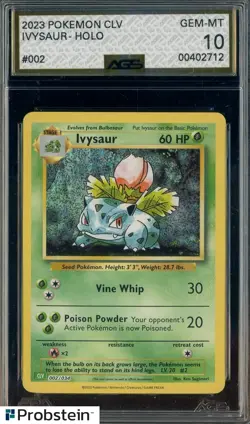 2023 Pokemon CLV #002 Ivysaur Holo AGS 10 GEM MINT - Image 1