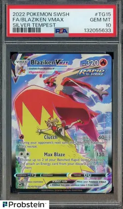 2022 Pokemon SWSH Silver Tempest #TG15 FA Blaziken VMAX PSA 10 GEM MINT - Image 1