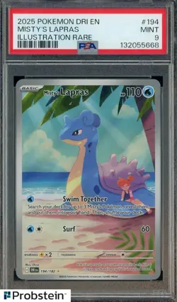 2025 Pokemon Dri En Illustration Rare #194 Misty's Lapras PSA 9 MINT - Image 1