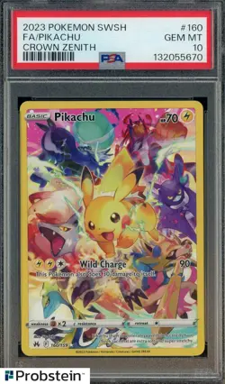 2023 Pokemon SWSH Crown Zenith #160 FA Pikachu PSA 10 GEM MINT - Image 1