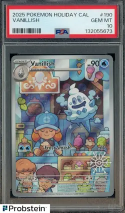 2025 Pokemon Holiday Cal #190 Vanillish PSA 10 GEM MINT - Image 1