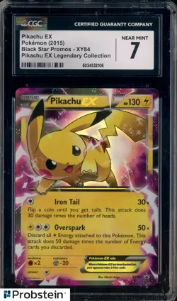 2015 Pokemon Black Star Promos #XY84 Pikachu Ex Legendary Collection CGC 7 NM - Image 1
