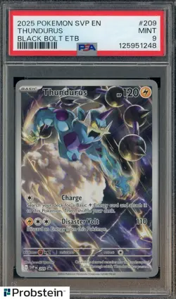 2025 Pokemon SVP EN Black Bolt ETB #209 Thundurs PSA 9 MINT - Image 1
