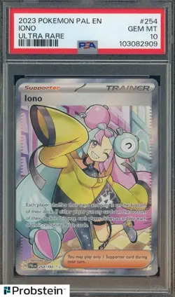 2023 Pokemon PAL EN Ultra Rare #254 Iono PSA 10 GEM MINT - Image 1