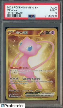 2023 Pokemon Mew EN Hyper Rare #205 Mew Ex PSA 9 MINT - Image 1