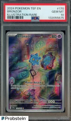 2024 Pokemon TEF EN Illustration Rare #170 Bronzor PSA 10 GEM MINT - Image 1