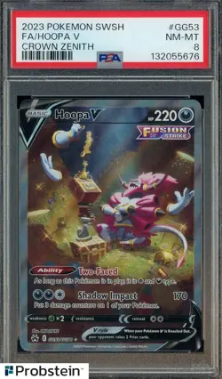 2023 Pokemon SWSH Crown Zenith #GG53 Hoopa V FA PSA 8 NM-MT - Image 1