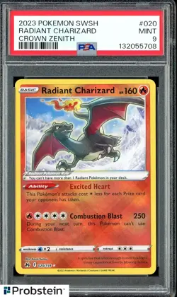 2023 Pokemon SWSH Crown Zenith #020 Radiant Charizard PSA 9 MINT - Image 1