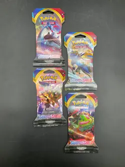 Lot of (9) Pokemon Sword & Shield Base Set Sleeved Booster Packs Sealed - Image 2