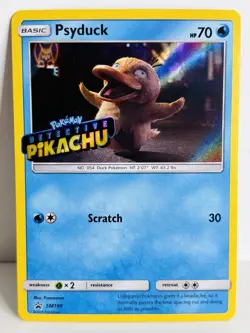 Pokemon TCG Psyduck STAMPED SM199 Holo Detective Pikachu Black Star Promo Card - Image 1