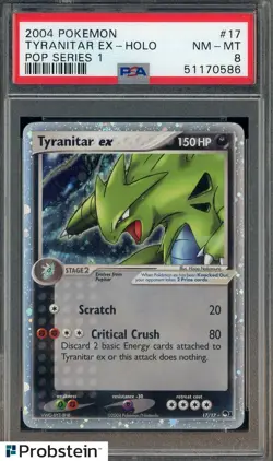 2004 Pokemon Pop Series 1 #17 Tyranitar EX Holo PSA 8 NM-MT - Image 1