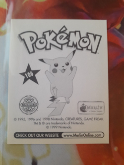 1999 Hitmonlee #106 Pokemon Merlin Sticker LP-NM - Image 2