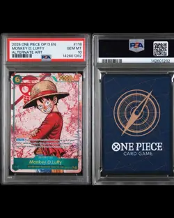 2025 One Piece OP13 Monkey D. Luffy Alt Art PSA 10 #118 English - Image 1