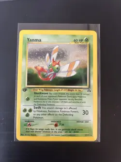 Pokemon TCG Yanma Neo Discovery Holo Card 17/75 1st Edition Rare - Image 1