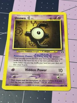 Pokemon Unown E TCG Card 67/75 Common Unlimited Neo Discovery Vintage MP - Image 1
